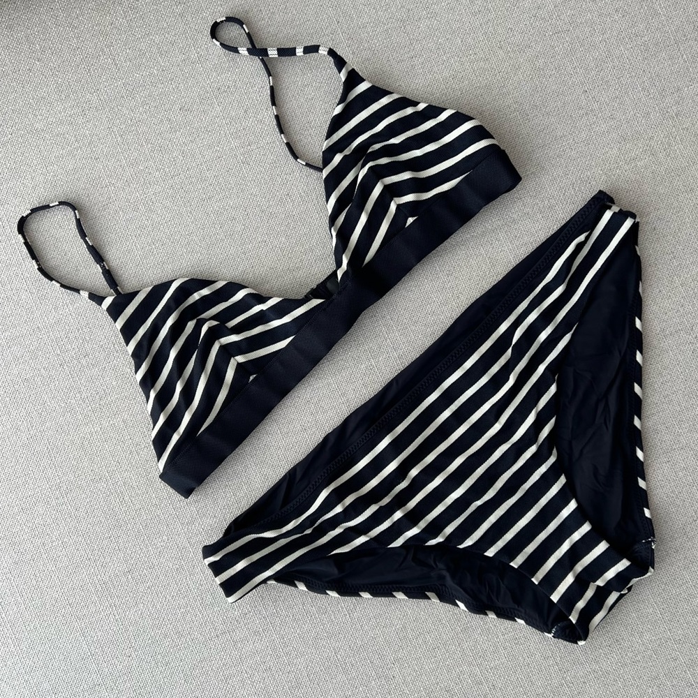 COS 2-Piece Navy Blue Parisian Striped Bikini